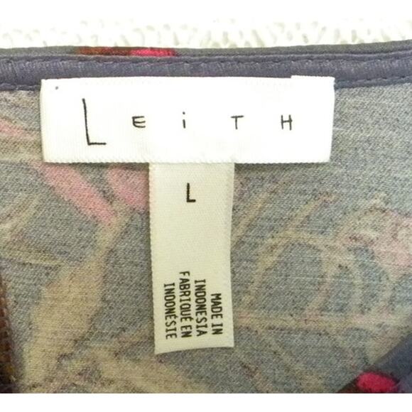 Leith Long Sleeve Purple Pink Floral Shift Dress‎ Casual Boho Nordstrom Large - Picture 8 of 9